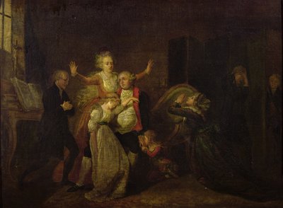 Ludwig XVI. (1754-93) verabschiedet sich von seiner Familie im Tempel, 20. Januar 1793 von Charles Benazech